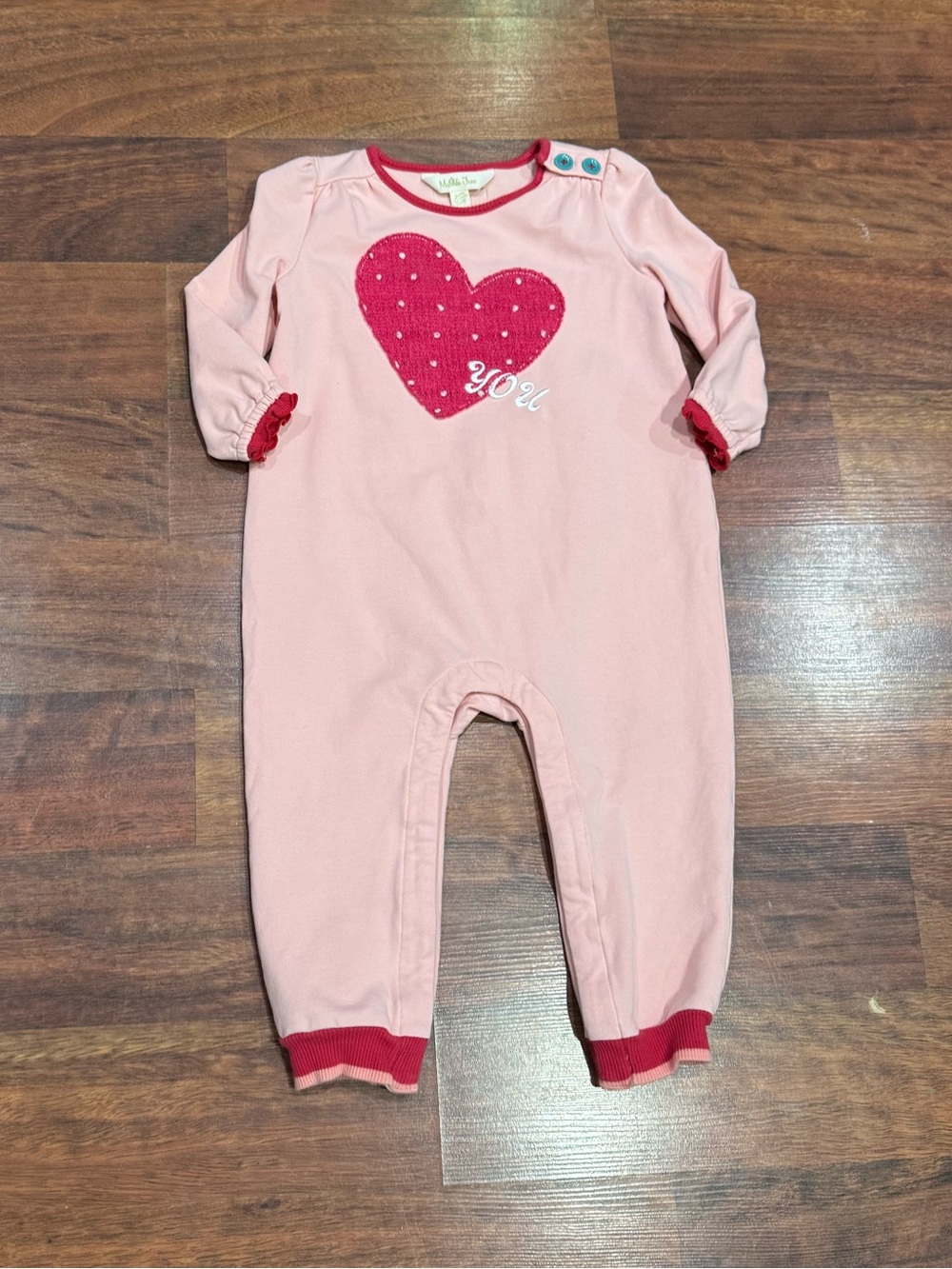 Matilda Jane - Pink One-Piece Romper with Red Heart